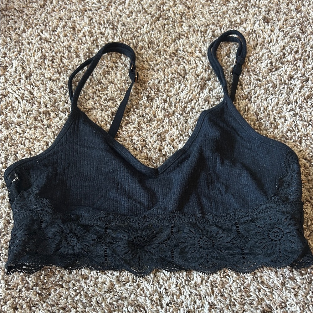 Black Lace Trim Bralette